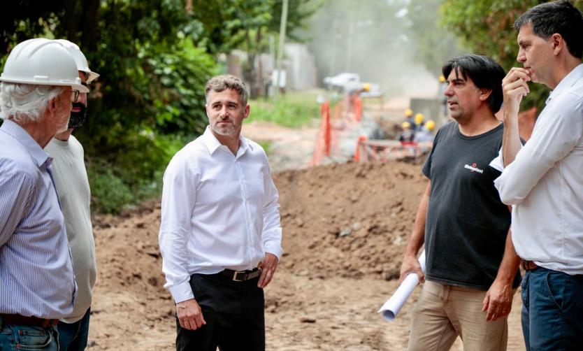 Achával supervisó una obra hidráulica clave para evitar anegamientos en Pilar