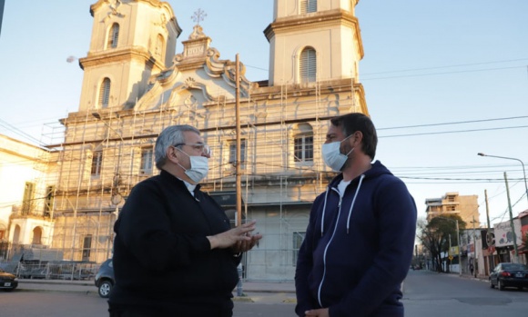 Laurent recorrió las obras de la puesta en valor del casco histórico de Pilar