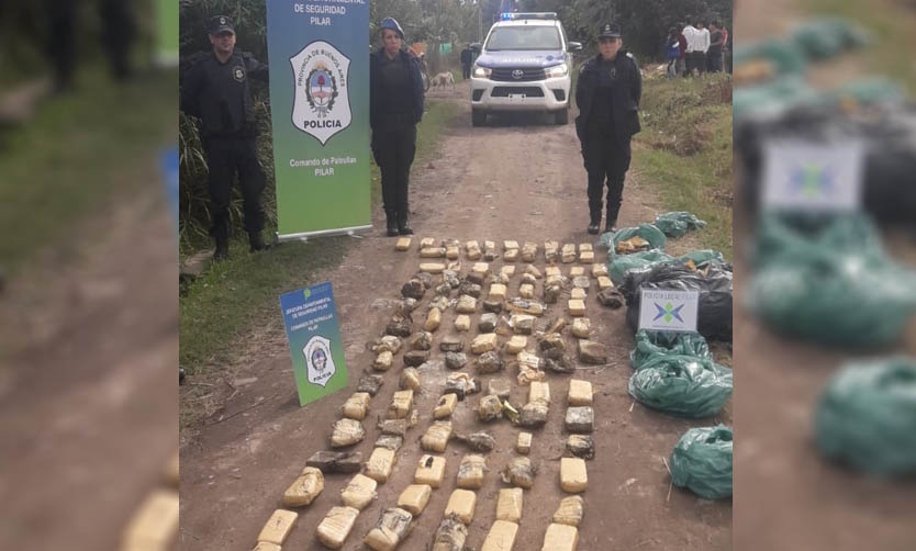 Sorpresivo hallazgo de más de 50 kilos de droga abandonada en plena calle en Pilar