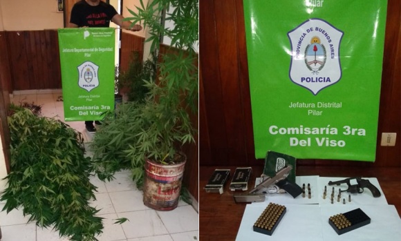 Detenidos por amenazas, tenencia de armas y marihuana